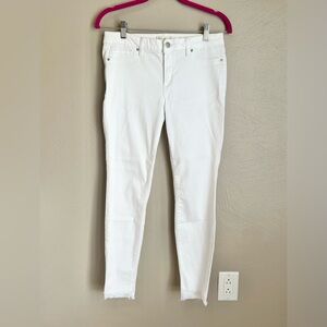 Jessica Simpson Kiss Me White Ankle Frayed Hem Skinny Jeans